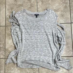 Express Light Gray Knit Top